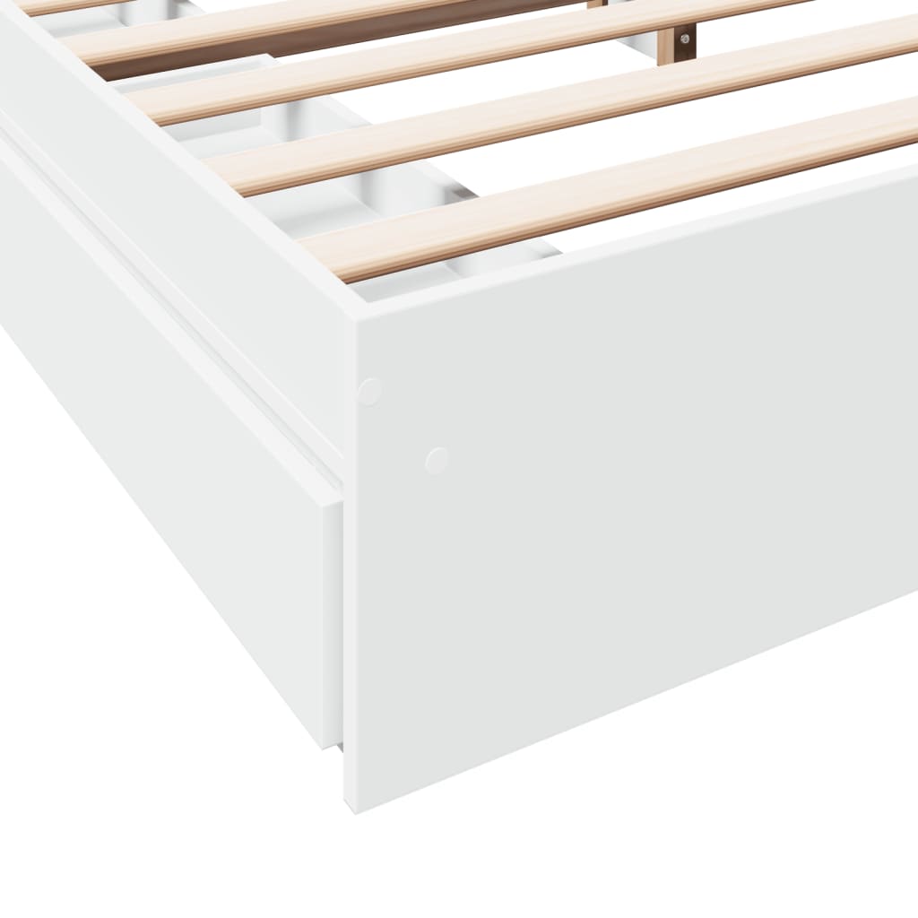 Cadre de lit avec tiroirs sans matelas blanc 180x200 cm - XIOS