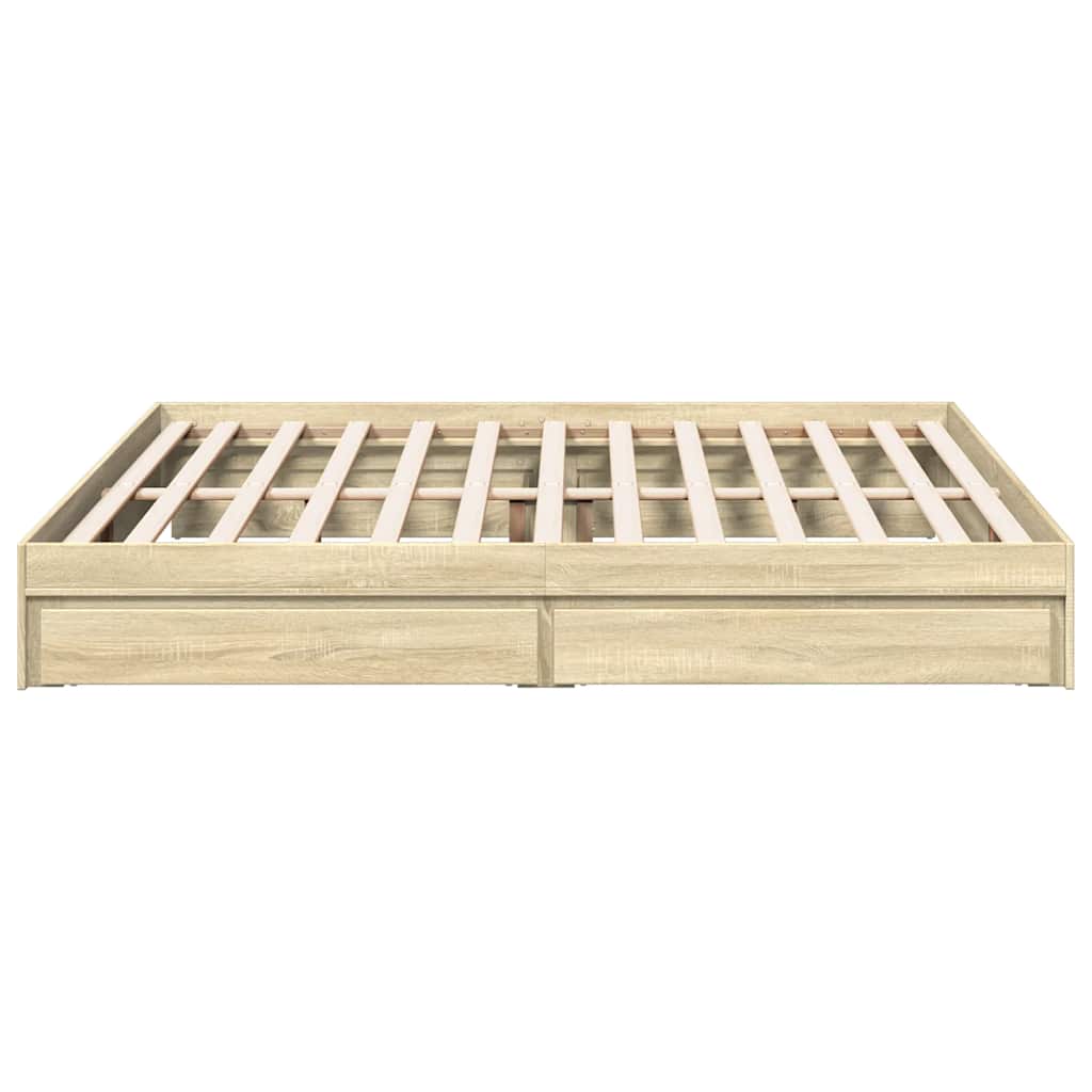 Cadre de lit avec tiroirs sans matelas chêne sonoma 180x200 cm - XIOS