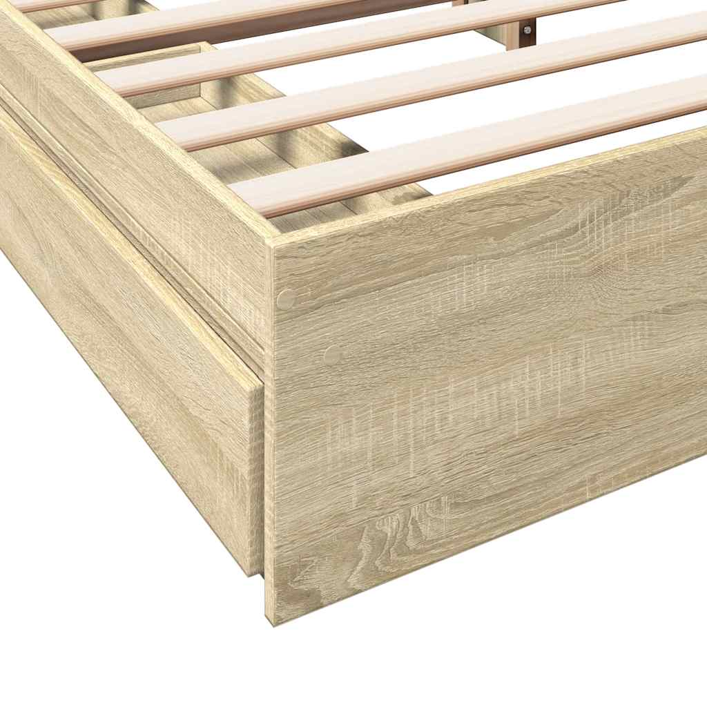 Cadre de lit avec tiroirs sans matelas chêne sonoma 180x200 cm - XIOS