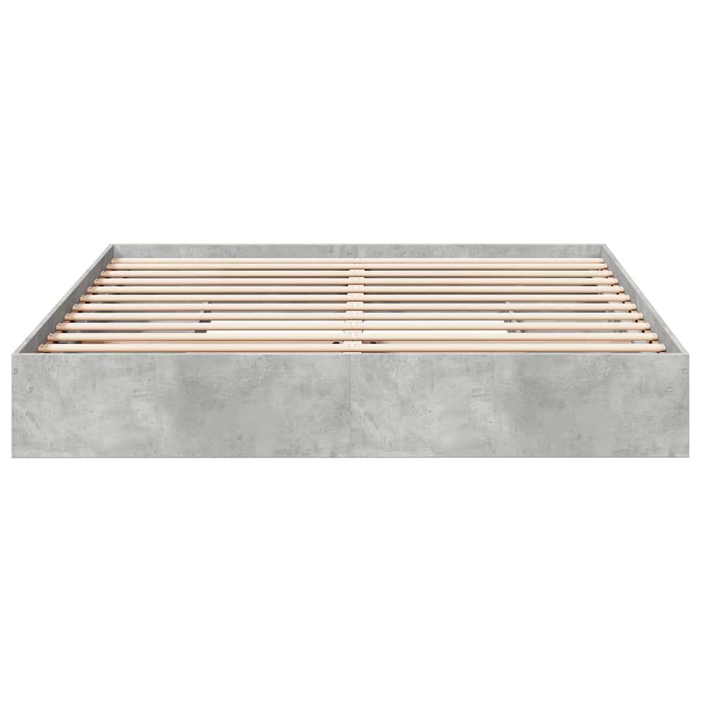 Cadre de lit avec tiroirs sans matelas gris béton 180x200 cm - XIOS
