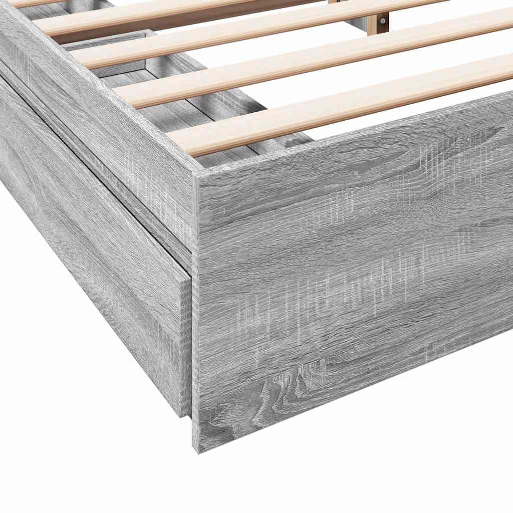 Cadre de lit avec tiroirs sans matelas sonoma gris 180x200 cm - XIOS
