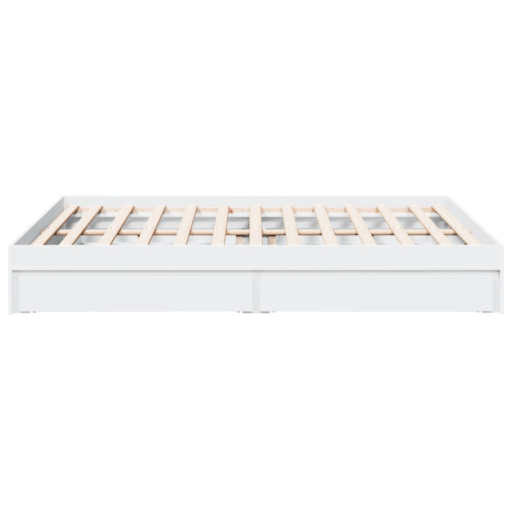 Cadre de lit avec tiroirs sans matelas blanc 160x200 cm - XIOS