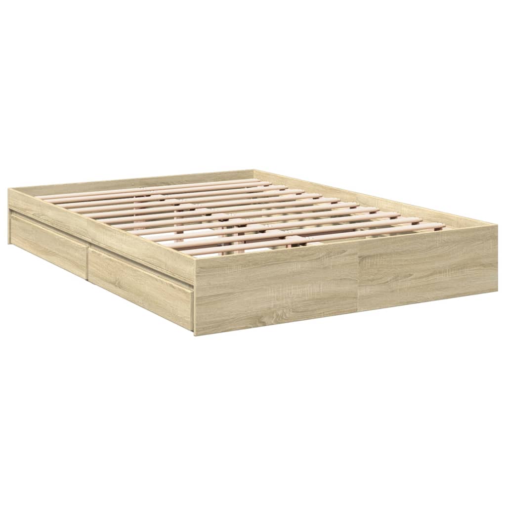 Cadre de lit avec tiroirs sans matelas chêne sonoma 160x200 cm - XIOS