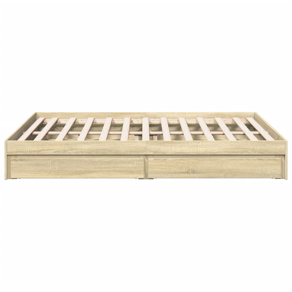 Cadre de lit avec tiroirs sans matelas chêne sonoma 160x200 cm - XIOS