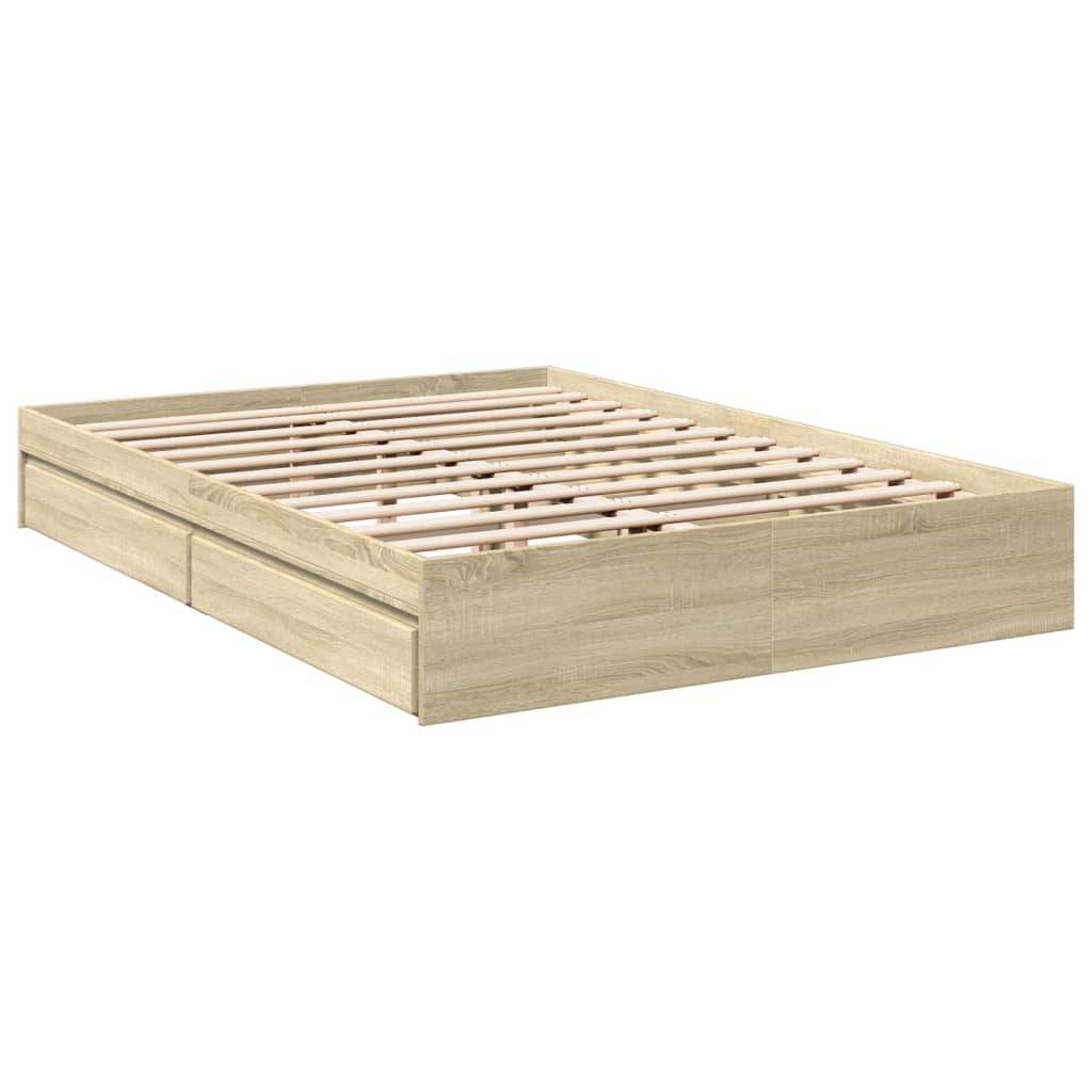 Cadre de lit avec tiroirs sans matelas chêne sonoma 160x200 cm - XIOS