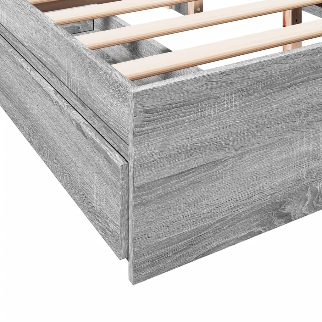 Cadre de lit avec tiroirs sans matelas sonoma gris 160x200 cm - XIOS