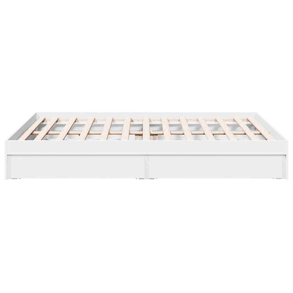 Cadre de lit avec tiroirs sans matelas blanc 150x200 cm - XIOS
