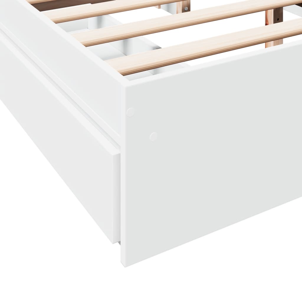 Cadre de lit avec tiroirs sans matelas blanc 150x200 cm - XIOS