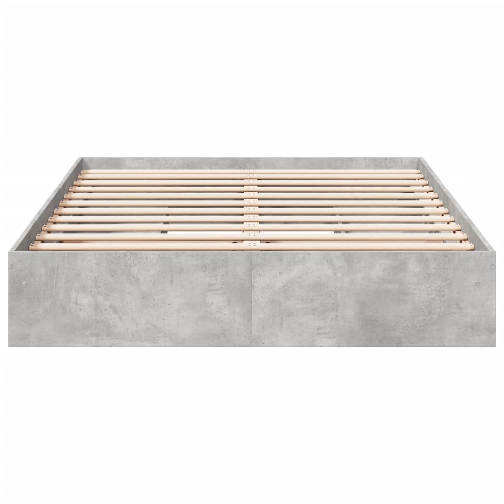 Cadre de lit avec tiroirs sans matelas gris béton 150x200 cm - XIOS