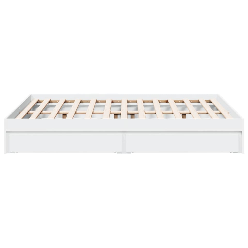 Cadre de lit avec tiroirs sans matelas blanc 140x200 cm - XIOS