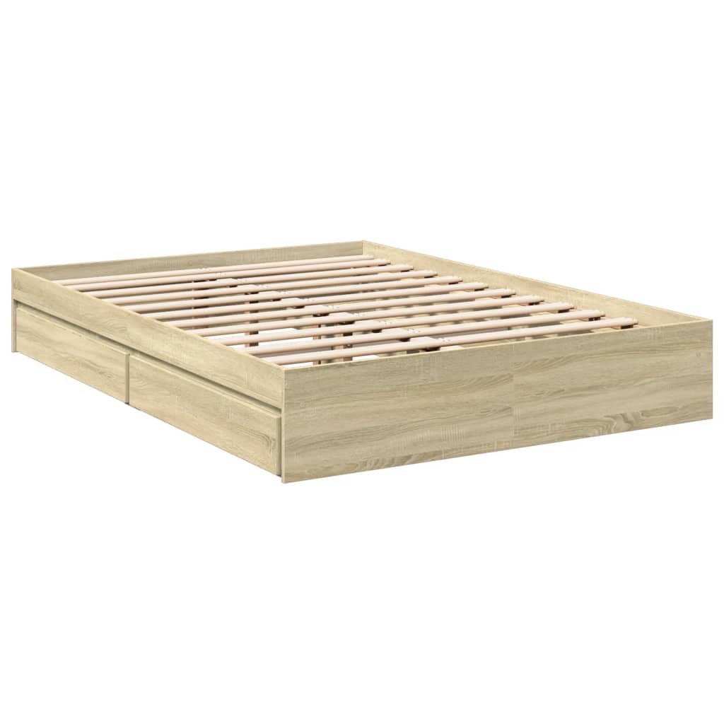 Cadre de lit avec tiroirs sans matelas chêne sonoma 140x200 cm - XIOS