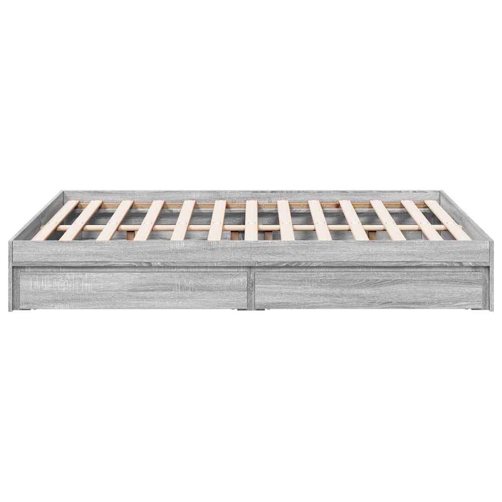 Cadre de lit avec tiroirs sans matelas sonoma gris 140x200 cm - XIOS