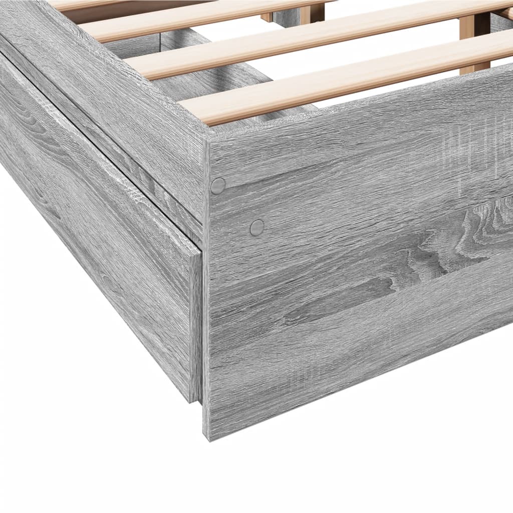 Cadre de lit avec tiroirs sans matelas sonoma gris 140x200 cm - XIOS