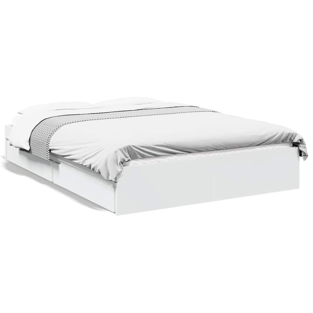Cadre de lit avec tiroirs sans matelas blanc 120x200 cm - XIOS