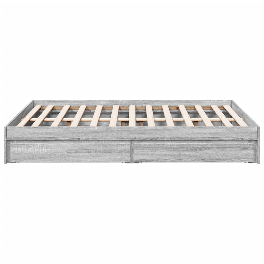 Cadre de lit avec tiroirs sans matelas sonoma gris 120x200 cm - XIOS