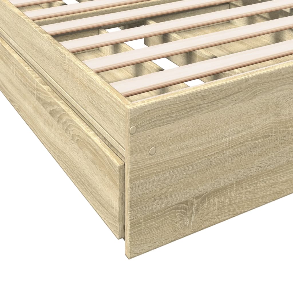 Cadre de lit avec tiroirs sans matelas chêne sonoma 100x200 cm - XIOS