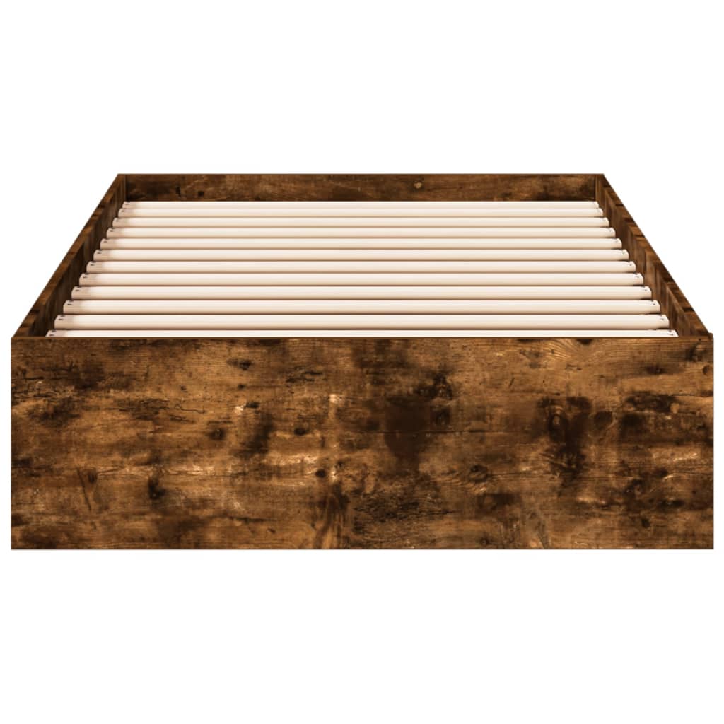 Cadre de lit avec tiroirs sans matelas chêne fumé 100x200 cm - XIOS