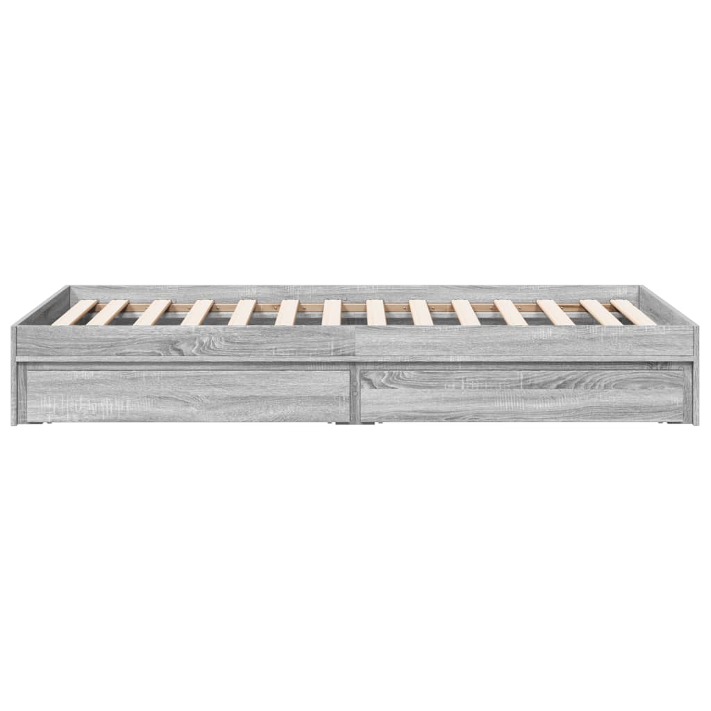 Cadre de lit avec tiroirs sans matelas sonoma gris 100x200 cm - XIOS