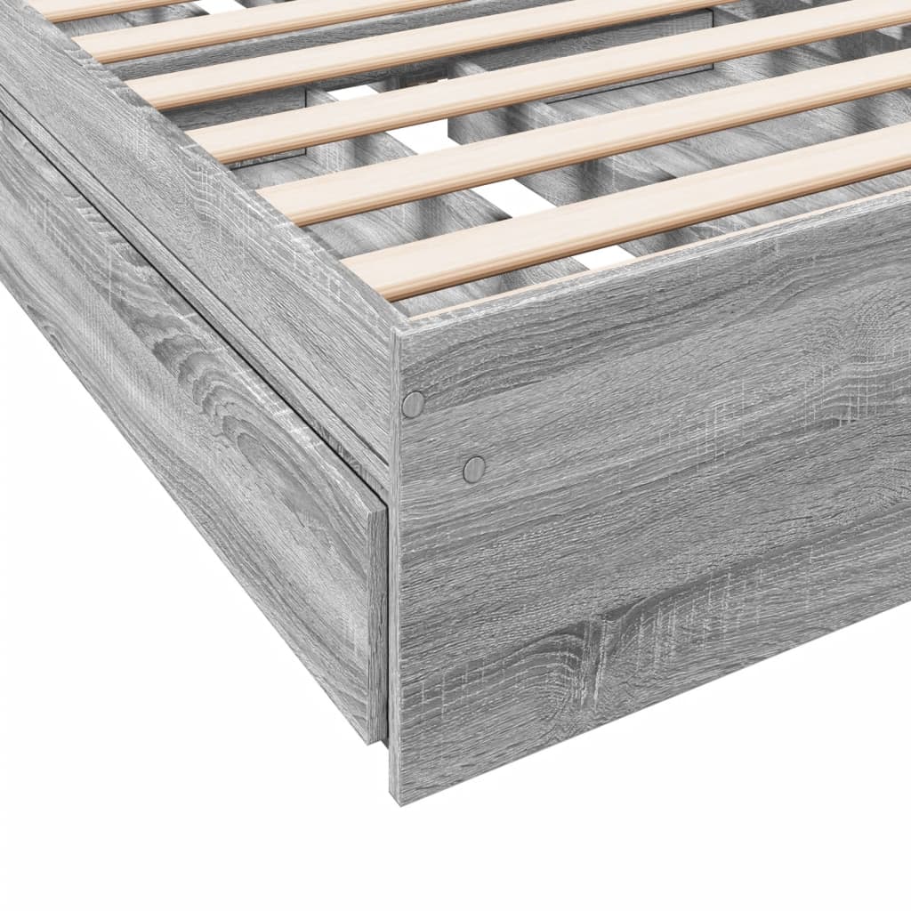 Cadre de lit avec tiroirs sans matelas sonoma gris 100x200 cm - XIOS