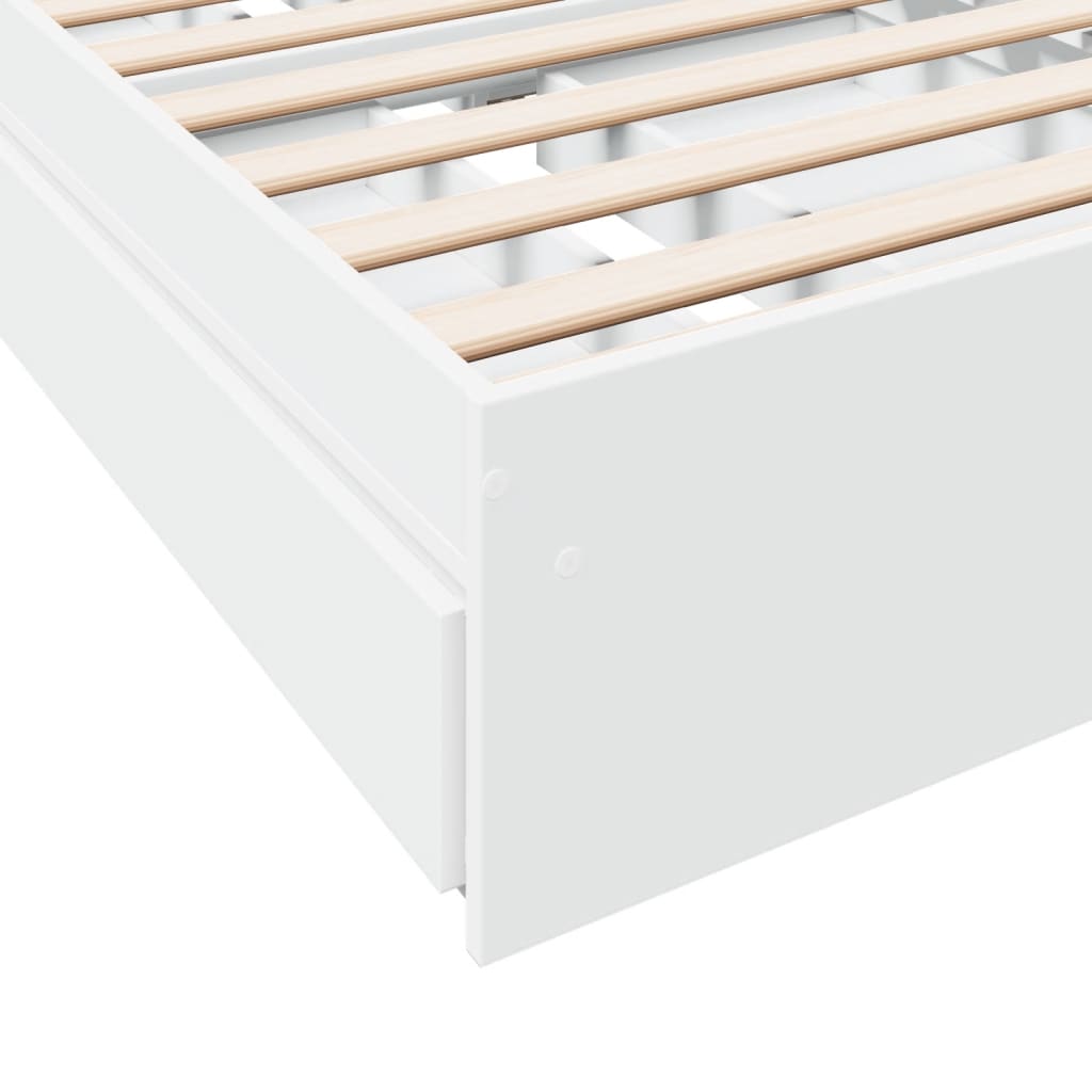 Cadre de lit avec tiroirs sans matelas blanc 90x200 cm - XIOS