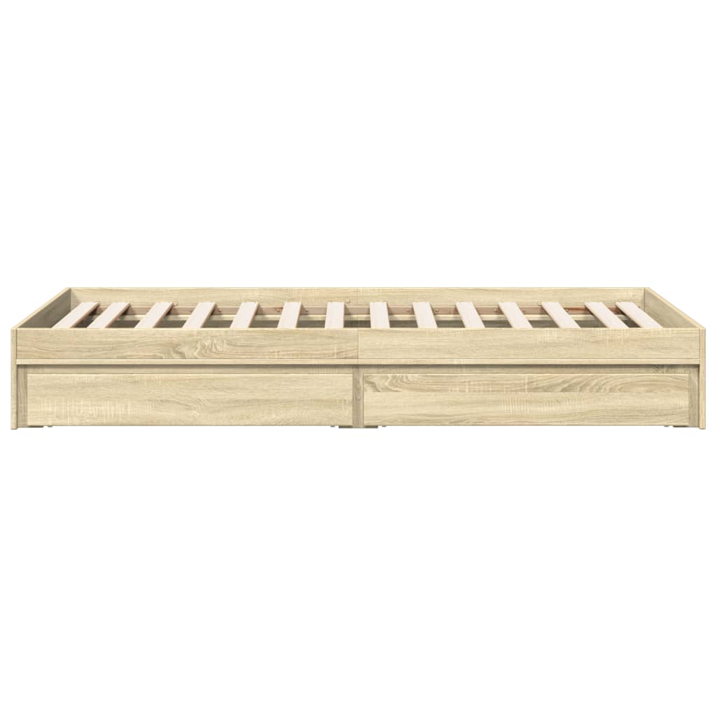 Cadre de lit avec tiroirs sans matelas chêne sonoma 90x200 cm - XIOS