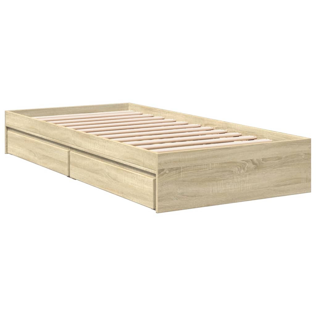 Cadre de lit avec tiroirs sans matelas chêne sonoma 90x200 cm - XIOS