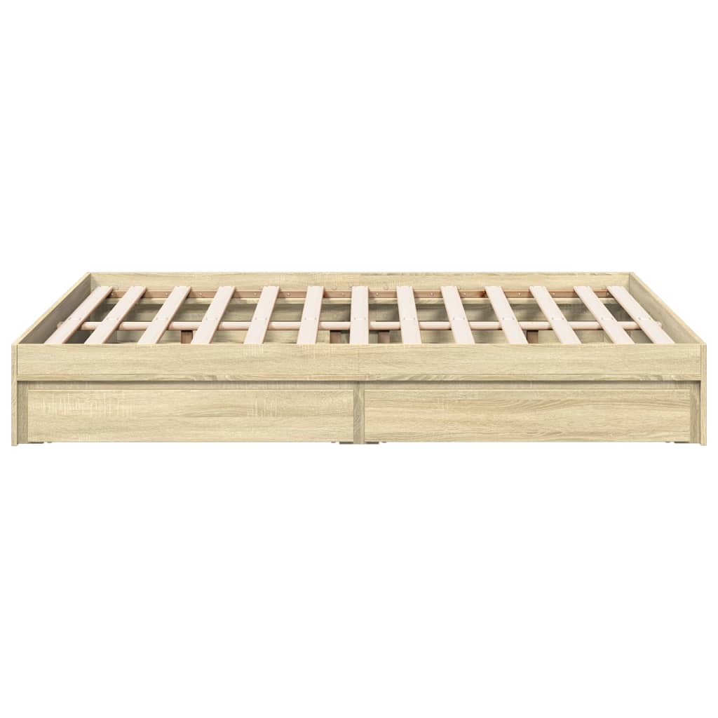 Cadre de lit avec tiroirs sans matelas chêne sonoma 140x190 cm - XIOS