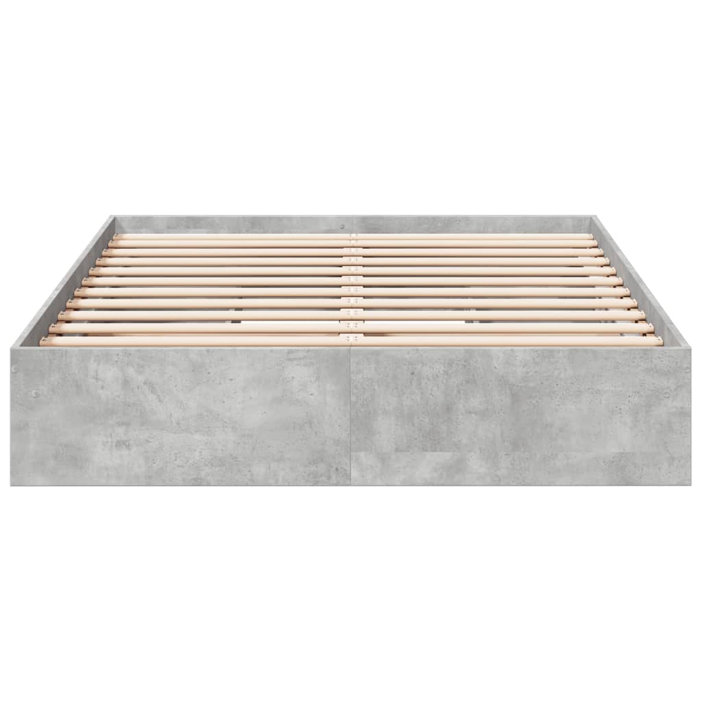 Cadre de lit avec tiroirs sans matelas gris béton 135x190 cm - XIOS