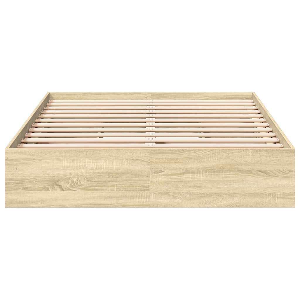 Cadre de lit avec tiroirs sans matelas chêne sonoma 120x190 cm