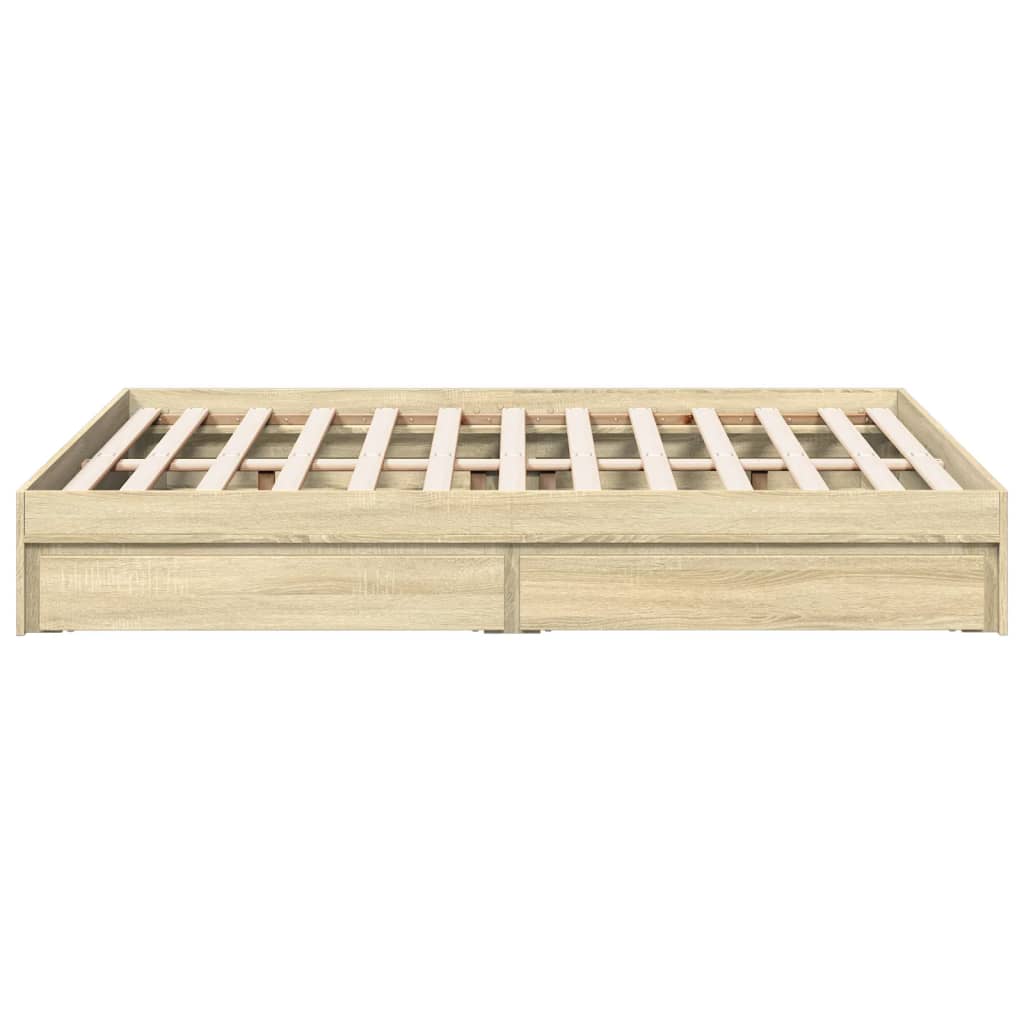 Cadre de lit avec tiroirs sans matelas chêne sonoma 120x190 cm - XIOS