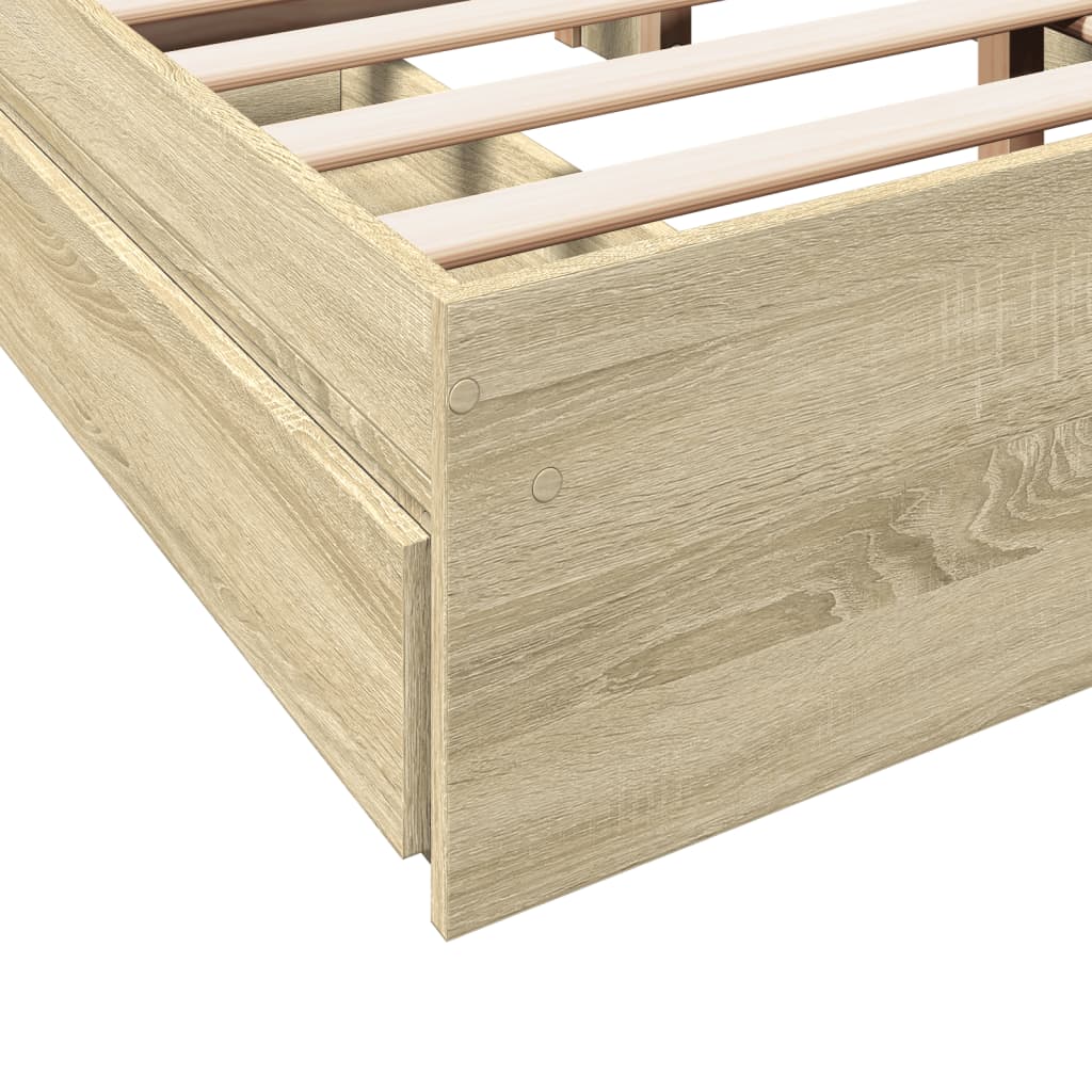 Cadre de lit avec tiroirs sans matelas chêne sonoma 120x190 cm - XIOS