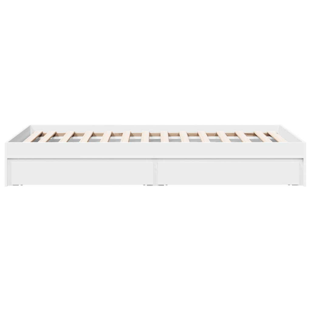 Cadre de lit avec tiroirs sans matelas blanc 90x190 cm - XIOS
