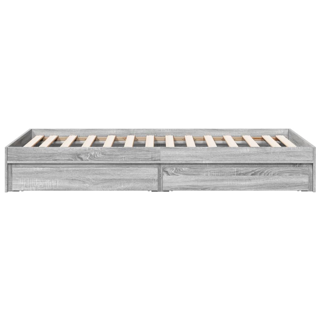 Cadre de lit avec tiroirs sans matelas sonoma gris 90x190 cm - XIOS