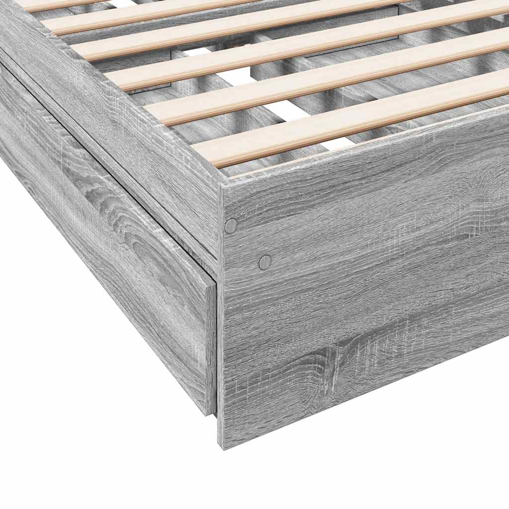 Cadre de lit avec tiroirs sans matelas sonoma gris 90x190 cm - XIOS