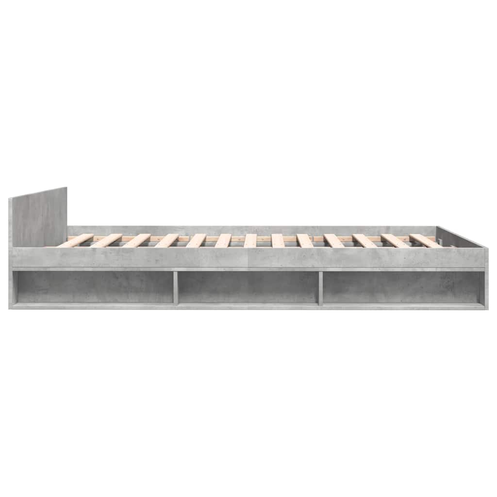 Cadre de lit avec tiroirs sans matelas gris béton 160x200 cm - XIOS