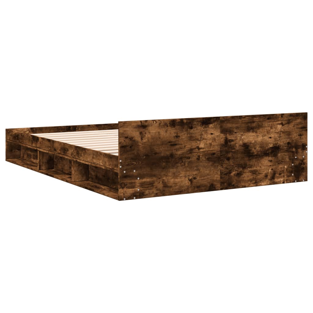 Cadre de lit avec tiroirs sans matelas chêne fumé 160x200 cm - XIOS