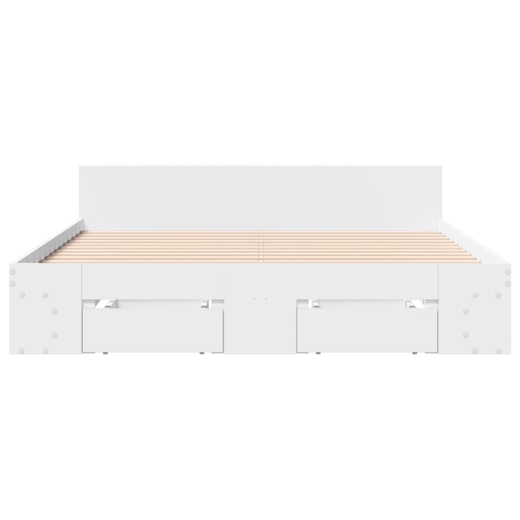 Cadre de lit avec tiroirs sans matelas blanc 120x200 cm - XIOS