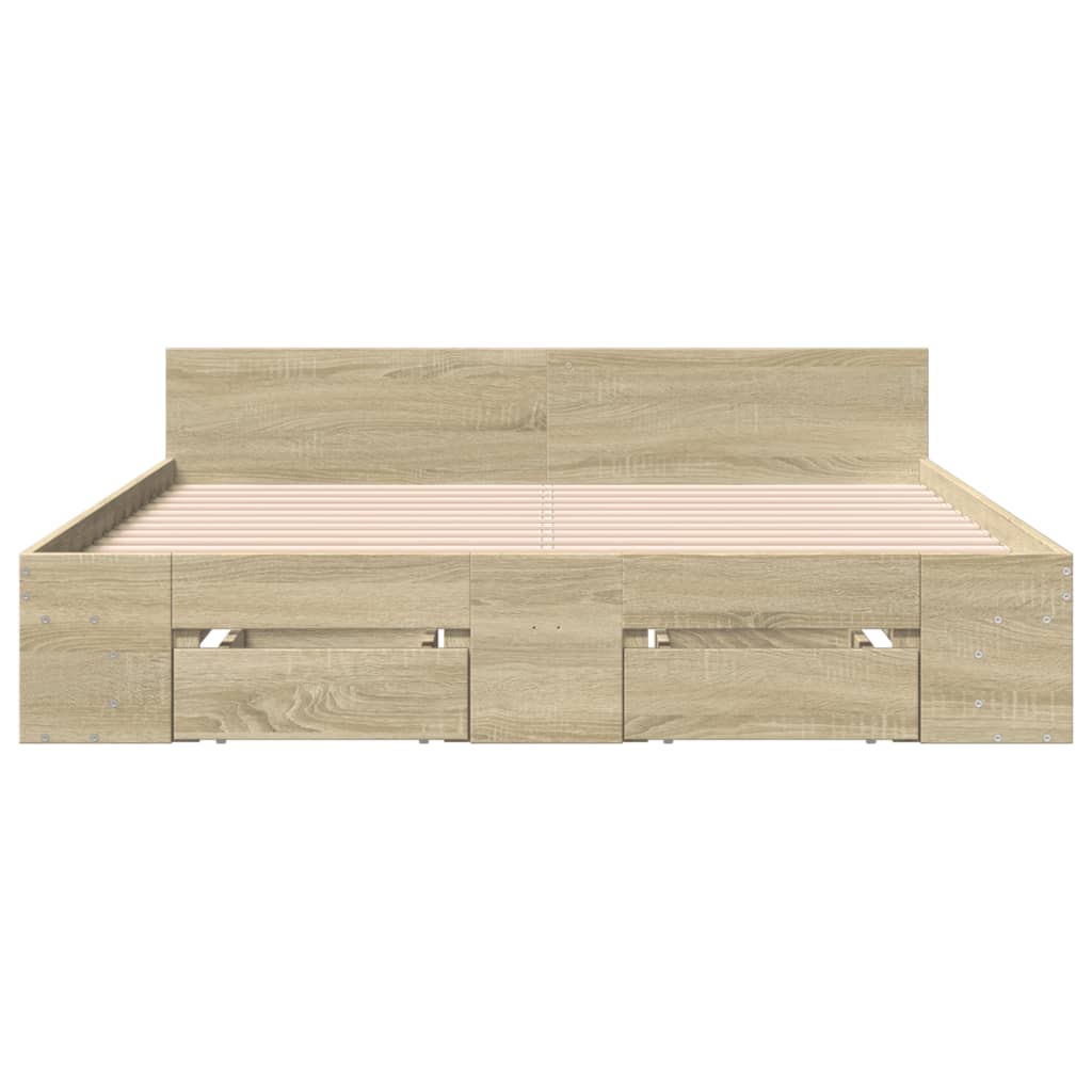Cadre de lit avec tiroirs sans matelas chêne sonoma 140x190 cm - XIOS
