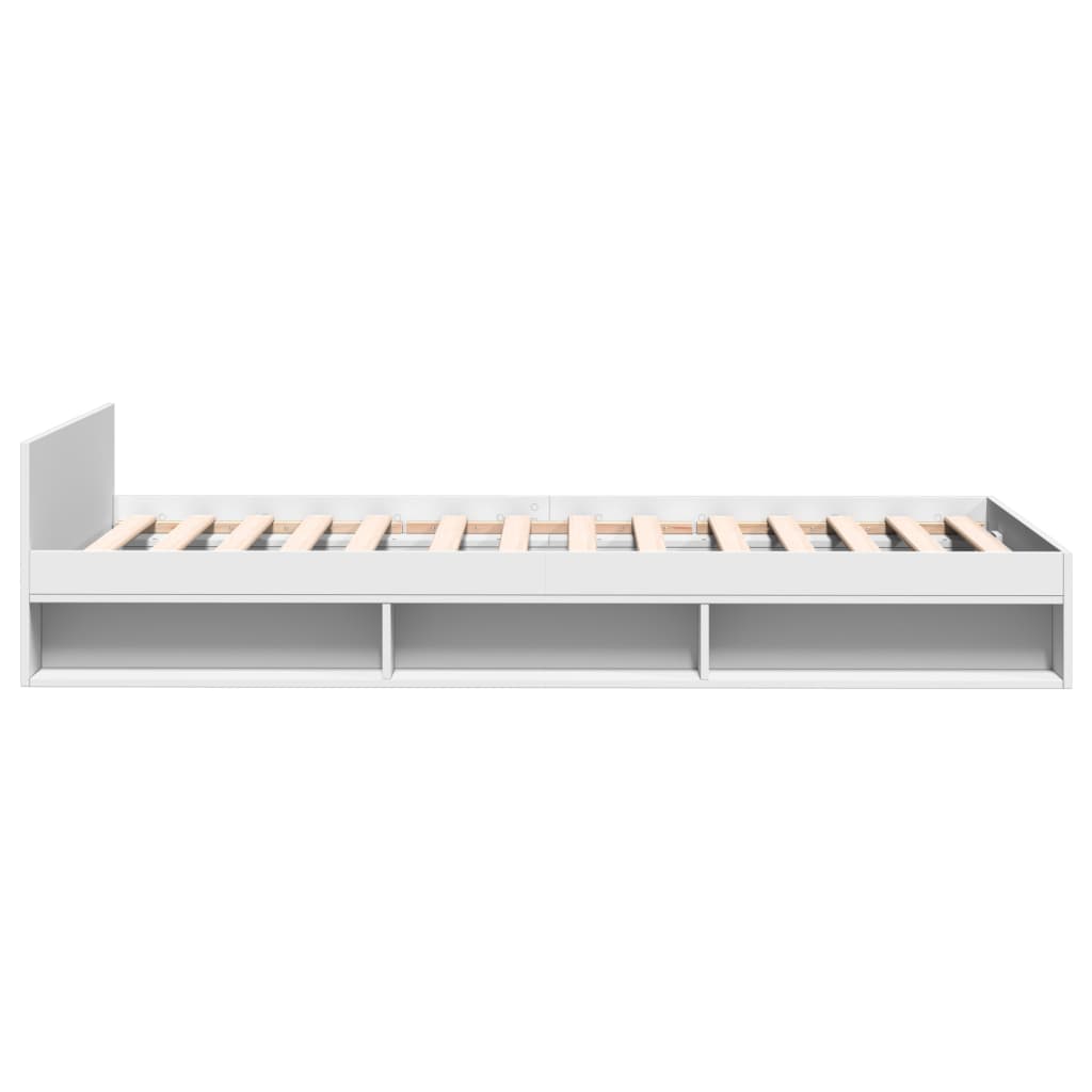 Cadre de lit avec tiroir sans matelas blanc 90x190 cm - XIOS