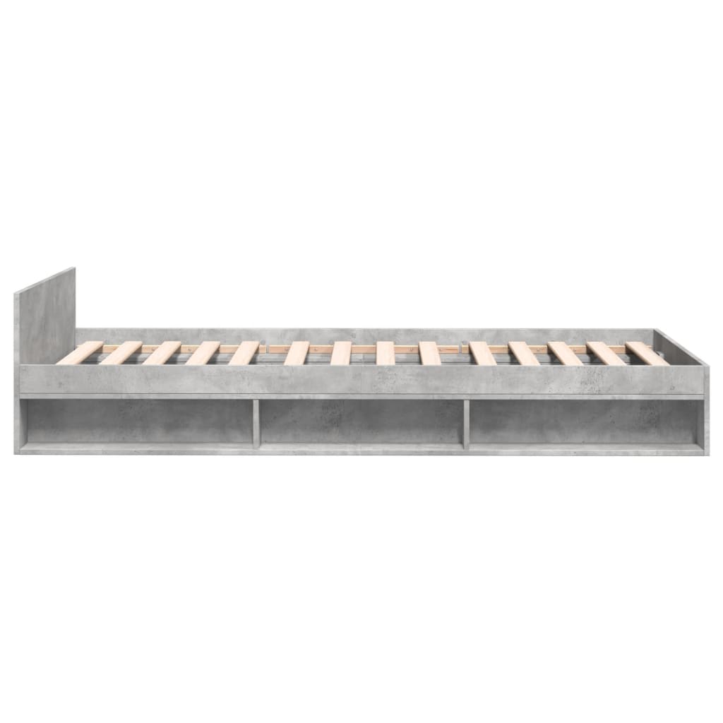 Cadre de lit avec tiroir sans matelas gris béton 100x200 cm - XIOS