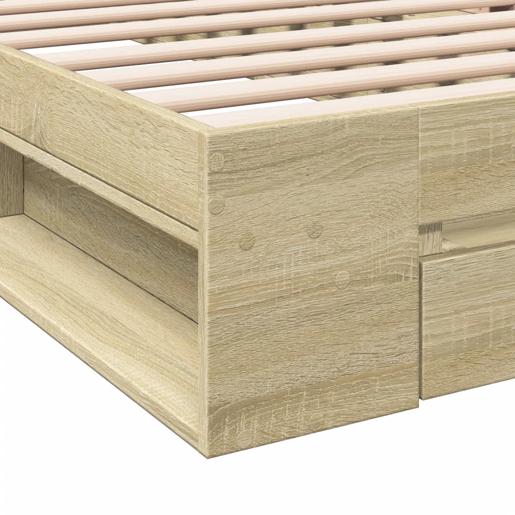 Cadre de lit avec tiroir sans matelas chêne sonoma 90x200 cm - XIOS