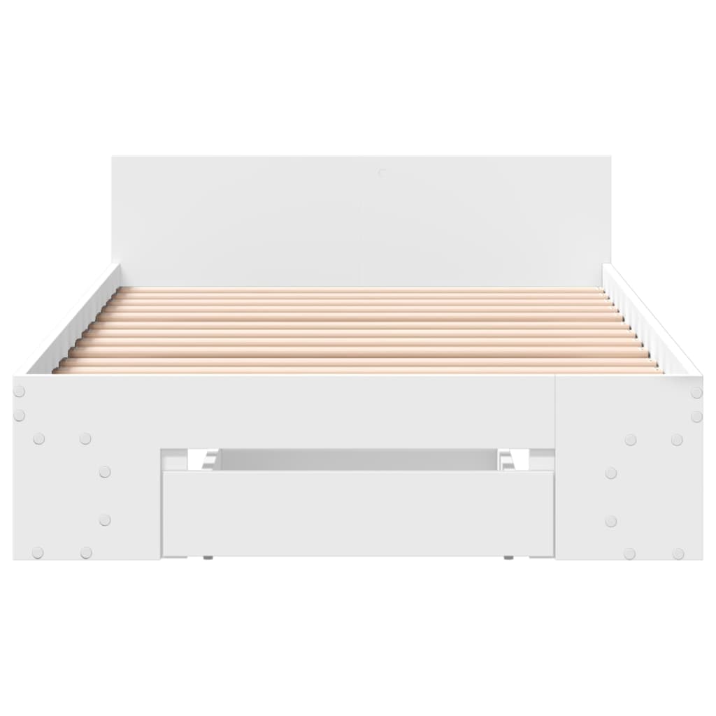 Cadre de lit avec tiroir sans matelas blanc 75x190 cm - XIOS
