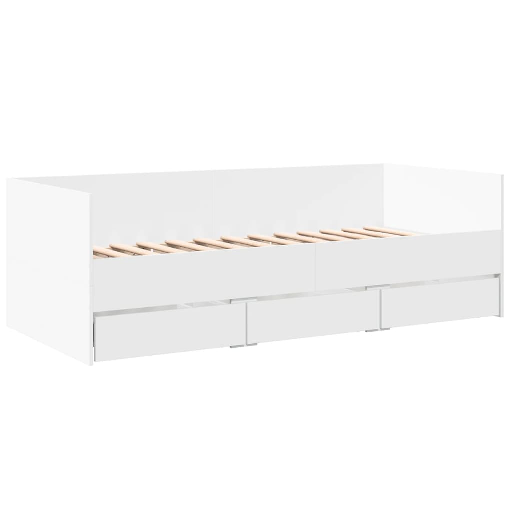 Lit de jour avec tiroirs sans matelas blanc 100x200 cm - XIOS