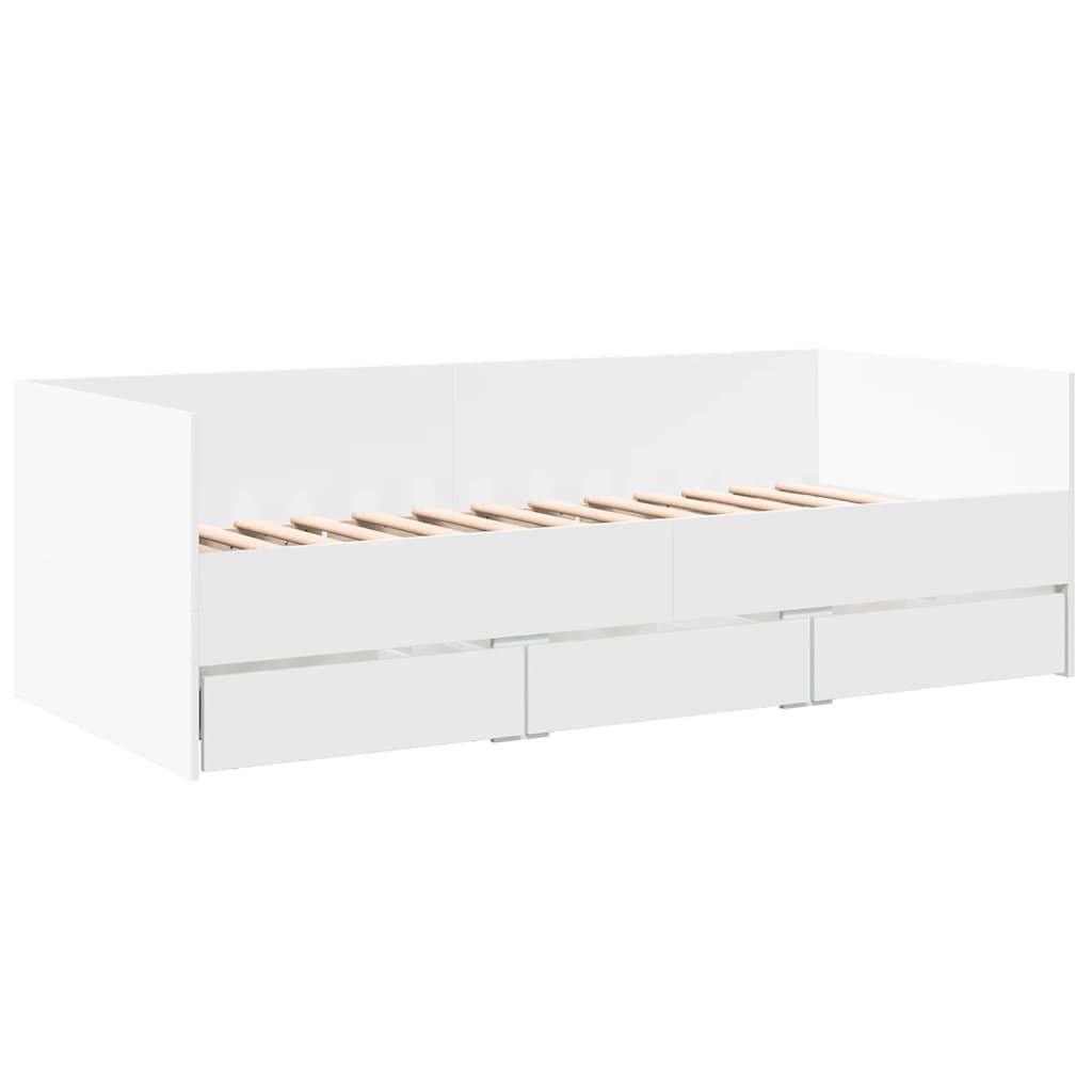 Lit de jour avec tiroirs sans matelas blanc 100x200 cm - XIOS