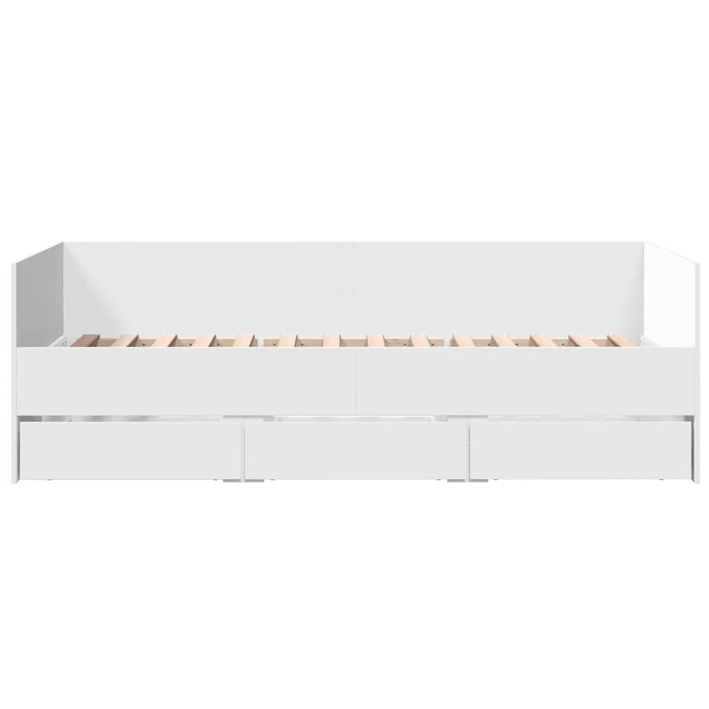 Lit de jour avec tiroirs sans matelas blanc 100x200 cm - XIOS