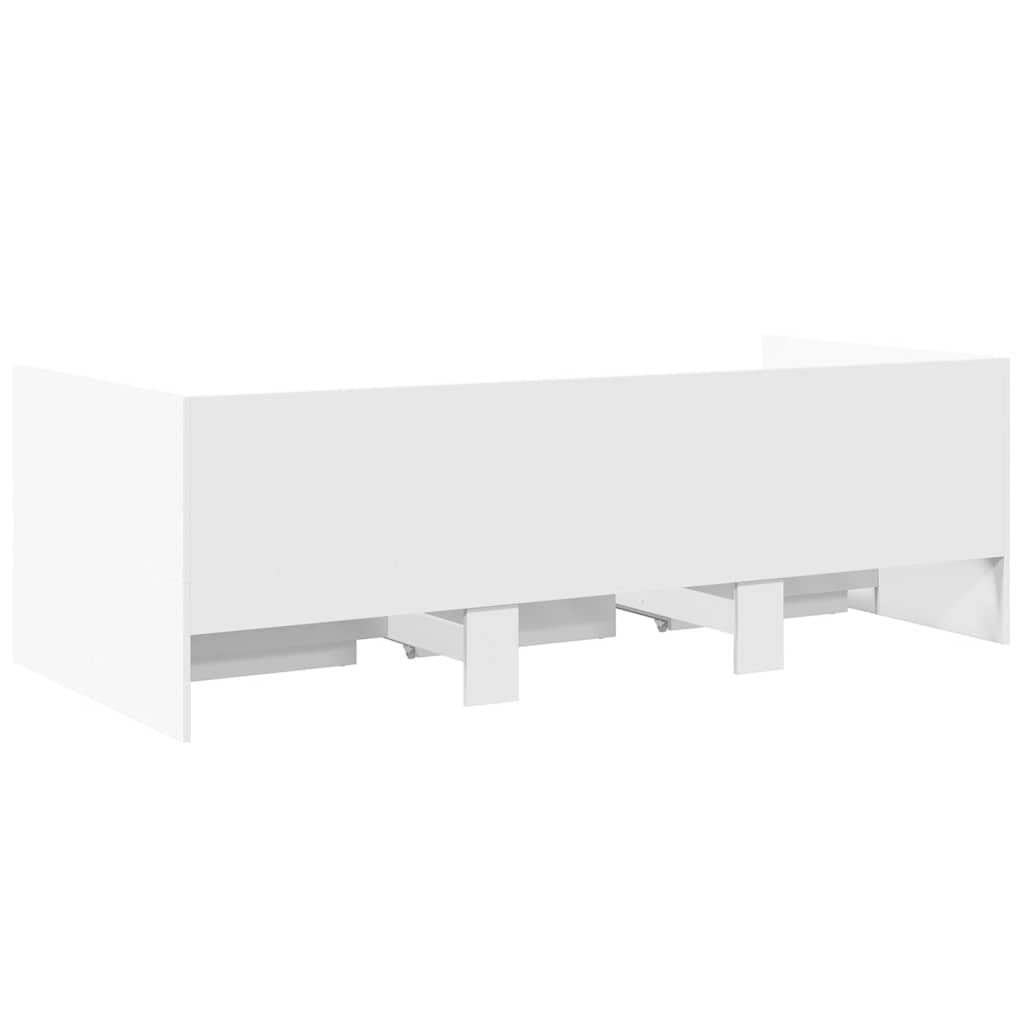 Lit de jour avec tiroirs sans matelas blanc 100x200 cm - XIOS