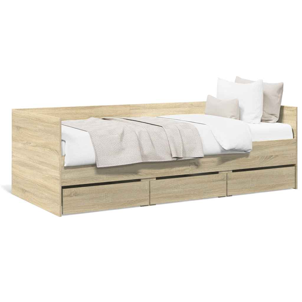 Lit de jour avec tiroirs sans matelas chêne sonoma 100x200 cm - XIOS