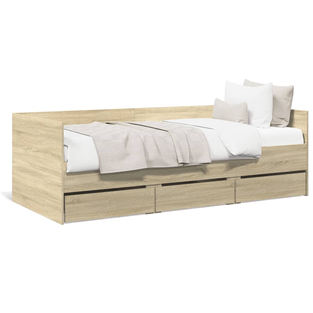 Lit de jour avec tiroirs sans matelas chêne sonoma 100x200 cm - XIOS