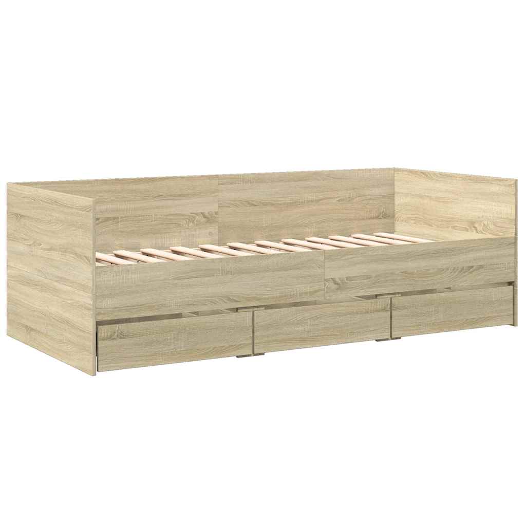Lit de jour avec tiroirs sans matelas chêne sonoma 100x200 cm - XIOS