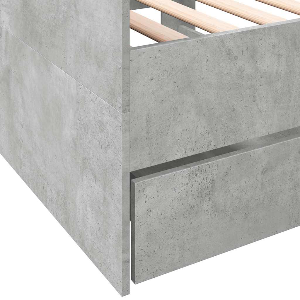 Lit de jour avec tiroirs sans matelas gris béton 100x200 cm - XIOS